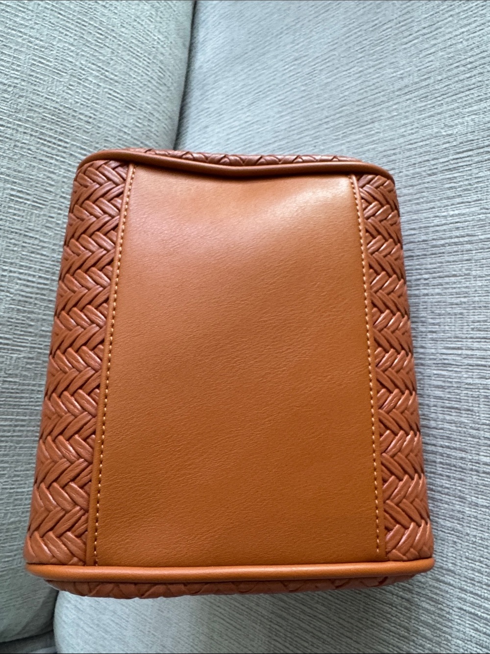 Anthropologie Woven Mini Handbag in Cognac NWT - Picture 7 of 10